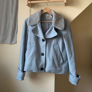 ASOS light blue sherpa collared jacket